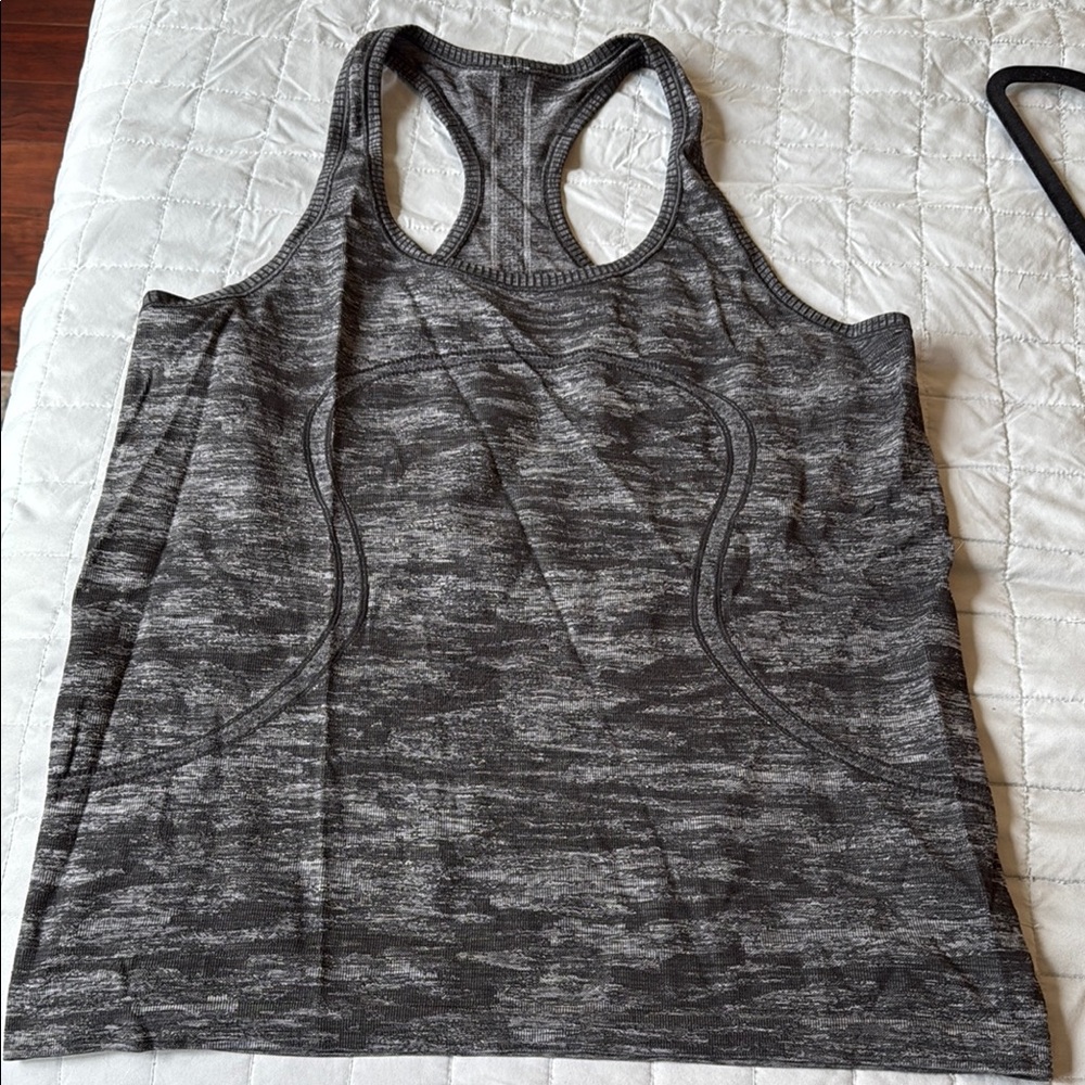 Lululemon Athletica Gray Black Swiftly Tech Racerback Tank Top